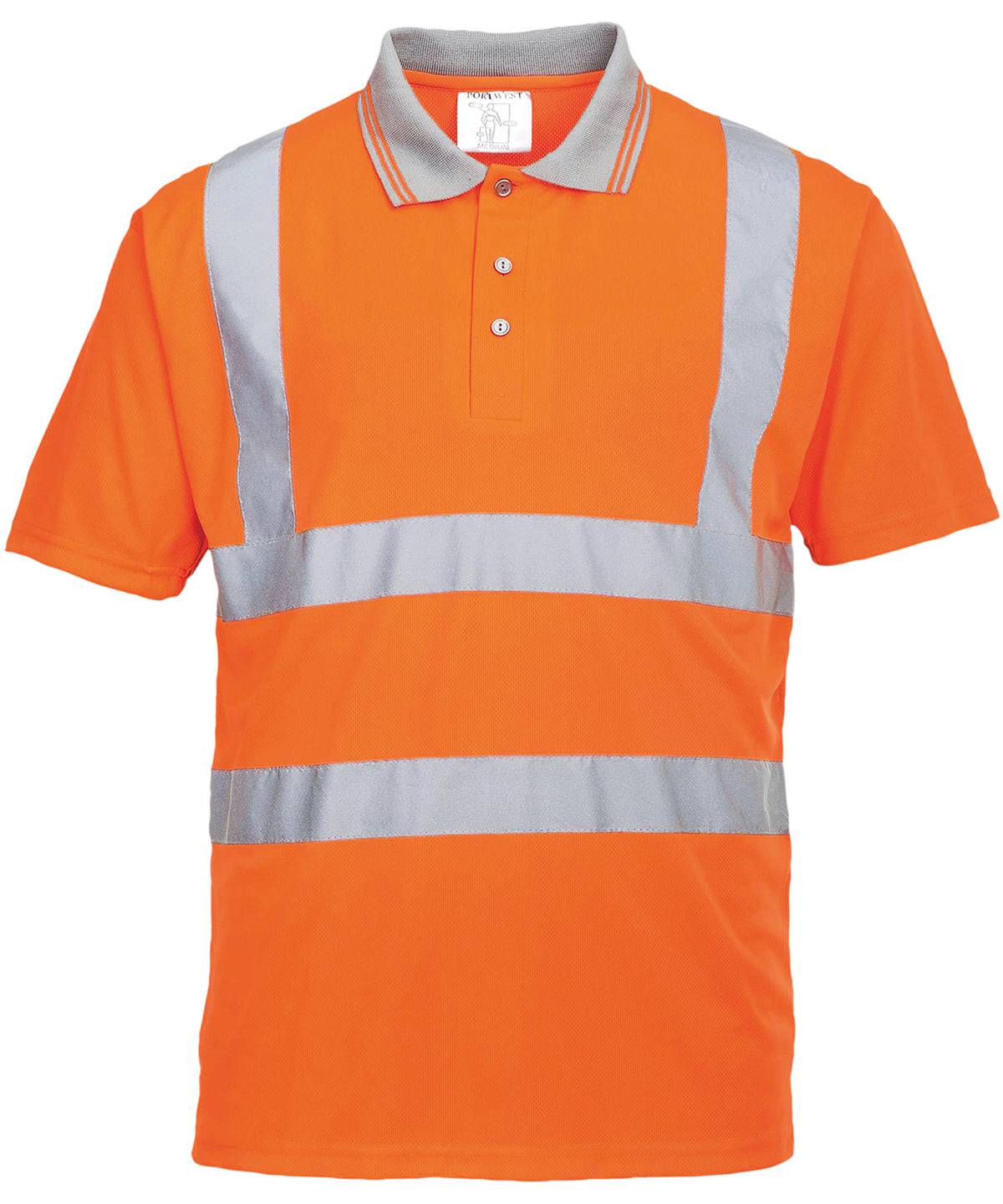 Orange - Hi-vis short sleeved polo (S477/RT22)