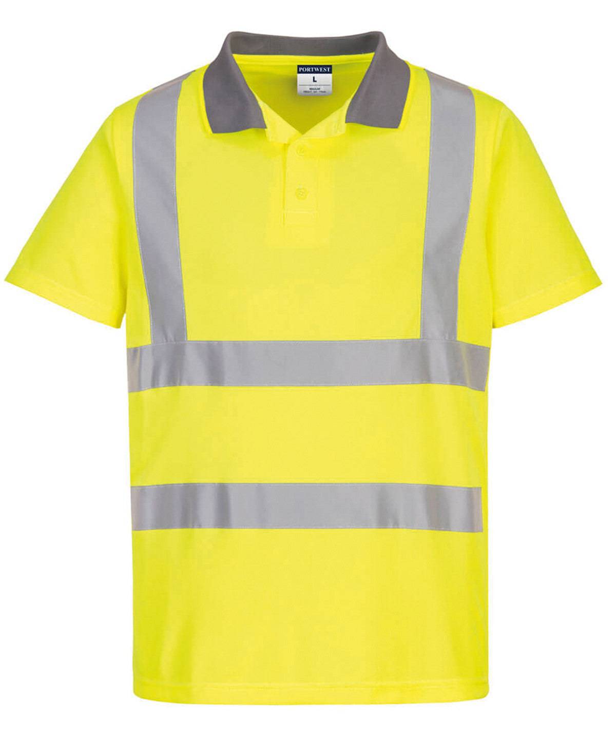 Yellow - Eco Hi-vis short sleeve polo (EC10)