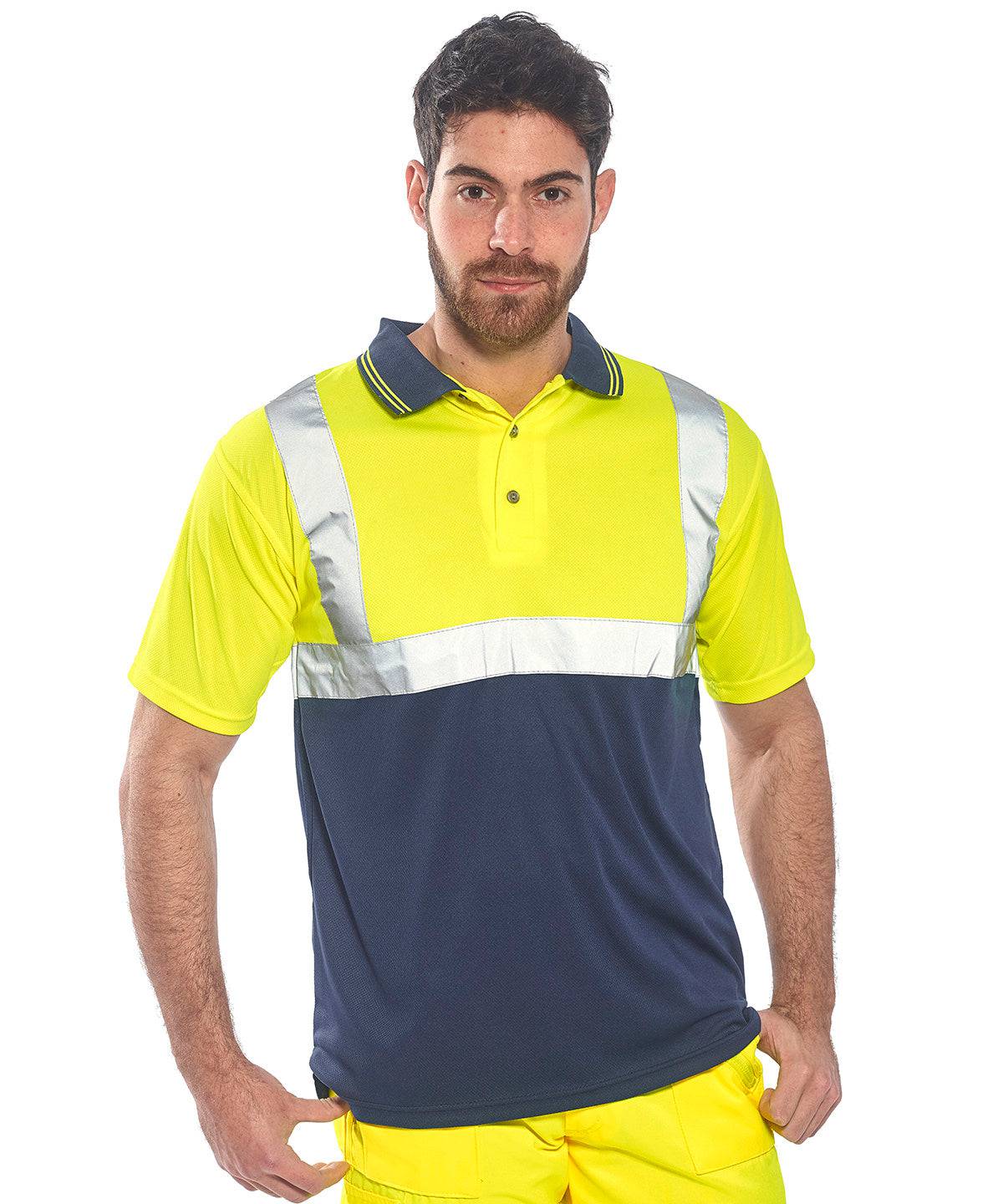 Yellow/Grey - Two-tone polo (S479)