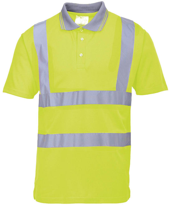 Yellow - Hi-vis short sleeved polo (S477/RT22)