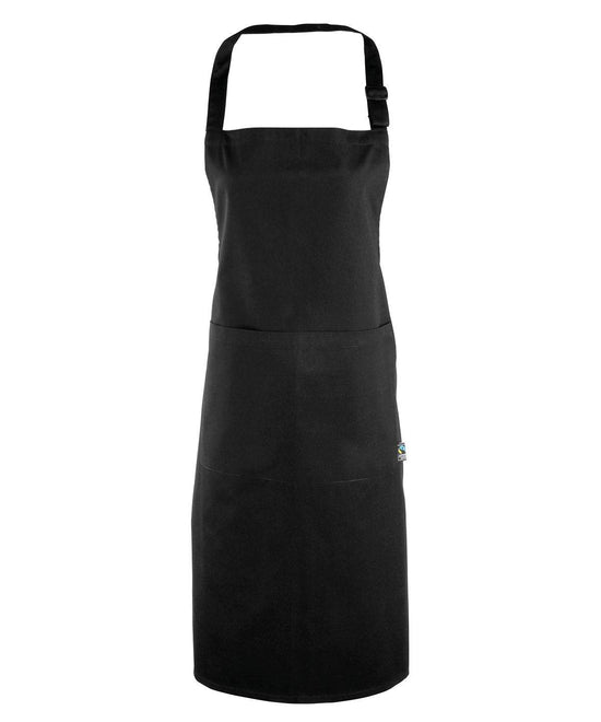Black - Cotton bib apron, organic and Fairtrade certified