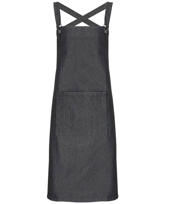Black Denim - Tablier à bavette 'barista' à dos croisé
