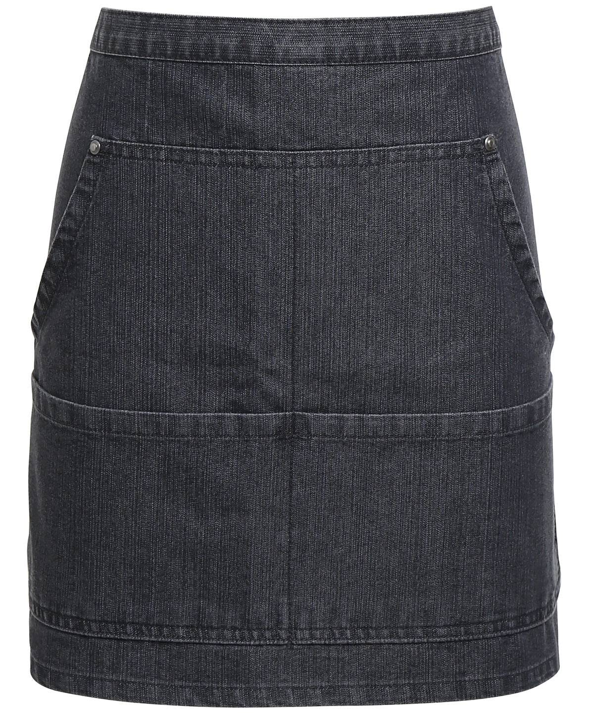 Black Denim - Jeans stitch denim waist apron