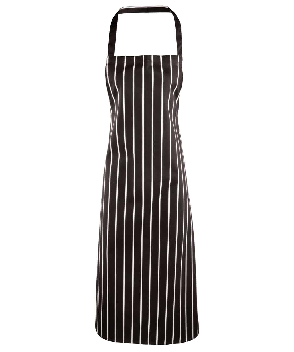 Noir/Blanc - Tablier à bavette rayé