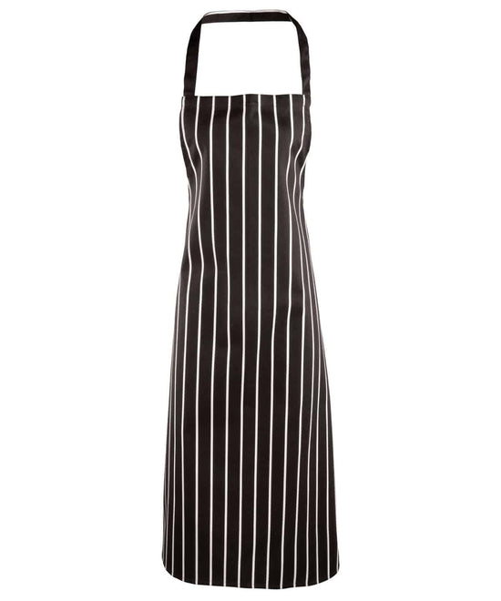 Noir/Blanc - Tablier à bavette rayé