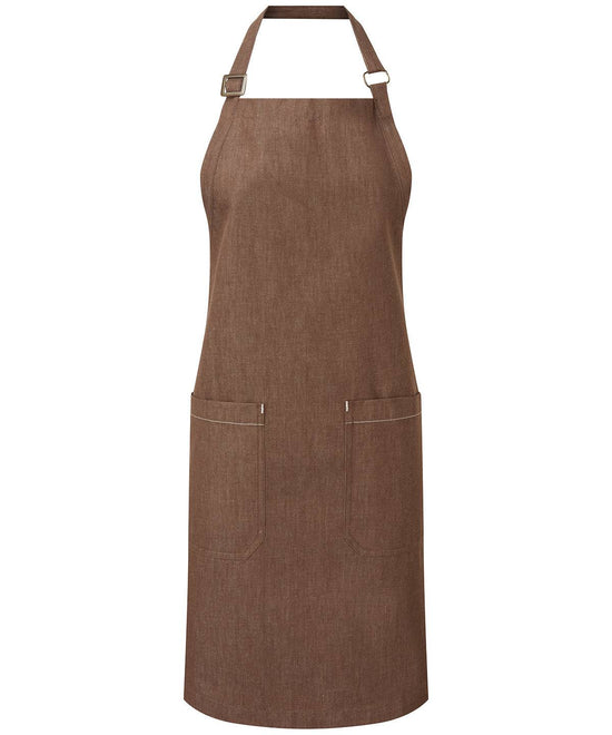 Brown Denim - Tablier à bavette en denim de coton, certifié biologique et équitable