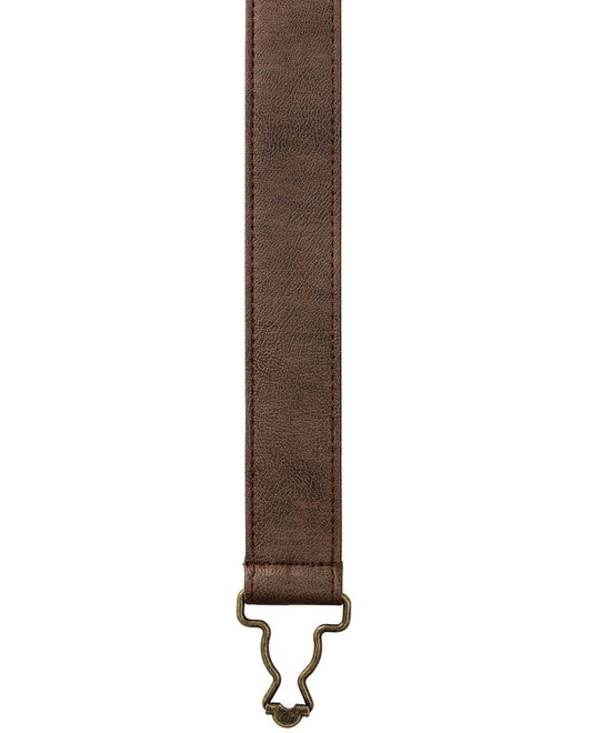 Brown Faux Leather - Cross back interchangeable apron straps