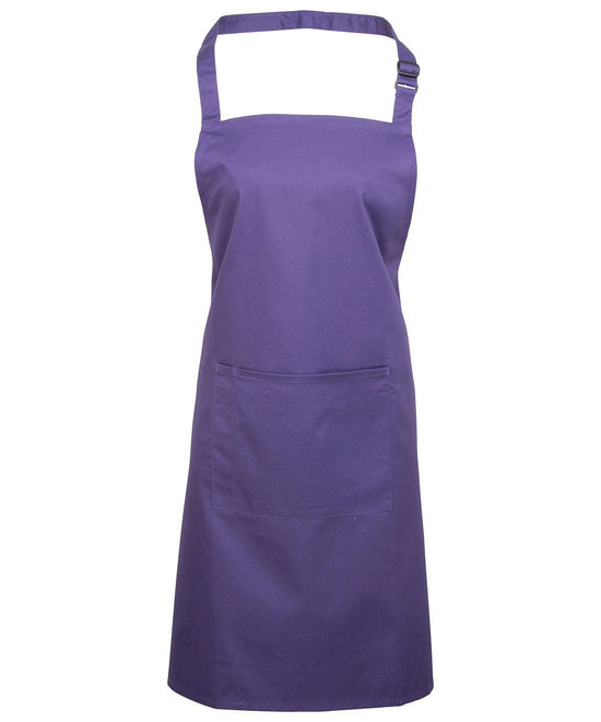 Purple - Colours bib apron with pocket