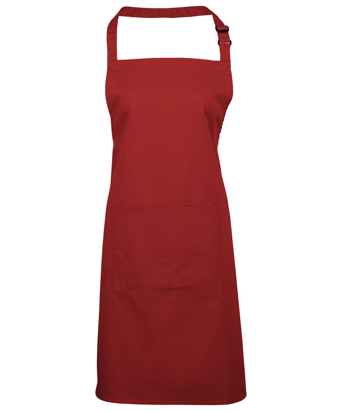 Red - Colours bib apron with pocket