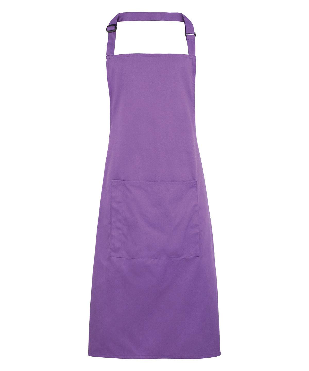 Rich Violet - Colours bib apron with pocket