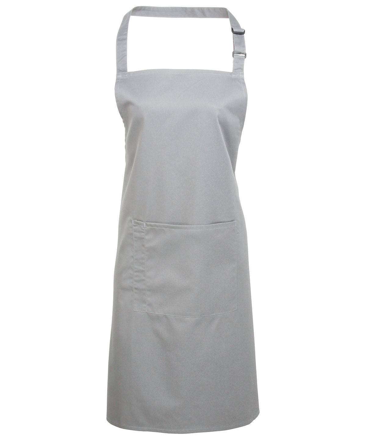 Silver - Colours bib apron with pocket