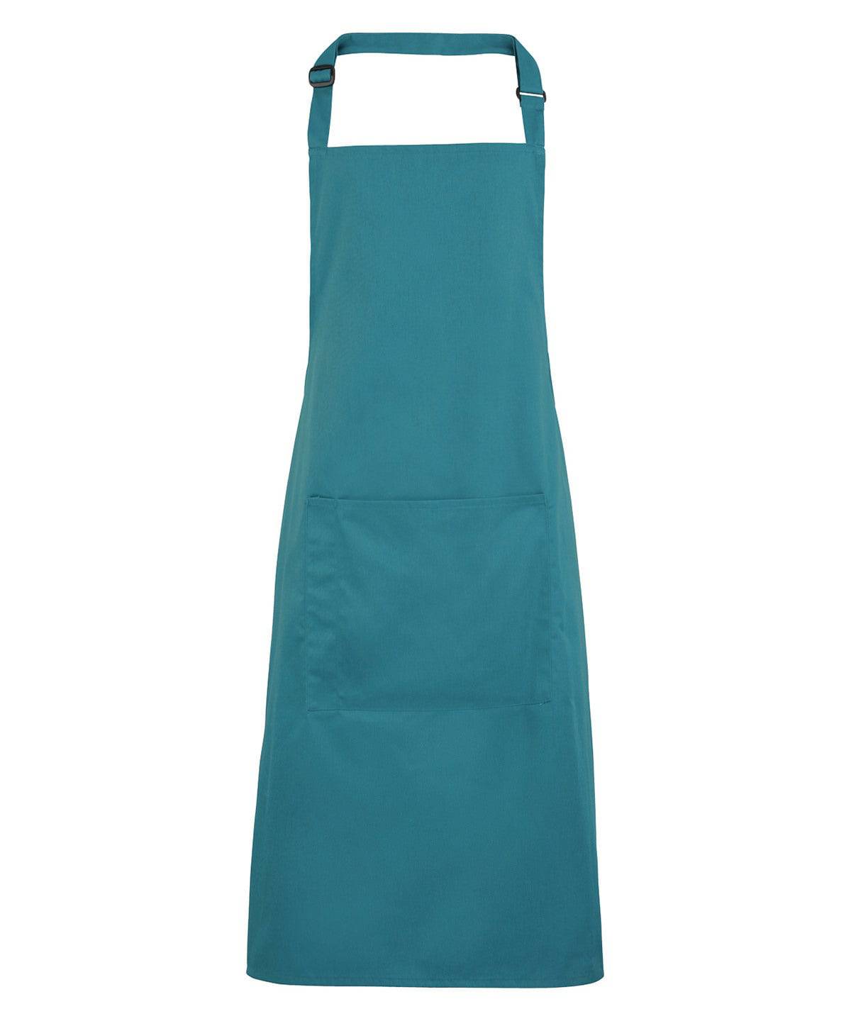 Teal - Colours bib apron with pocket