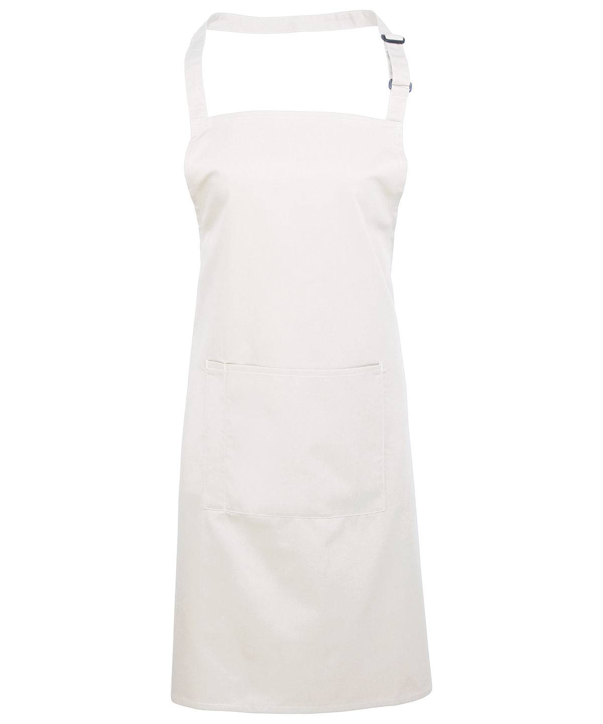 White - Colours bib apron with pocket