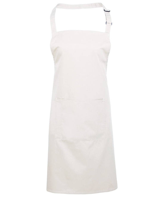 White - Colours bib apron with pocket