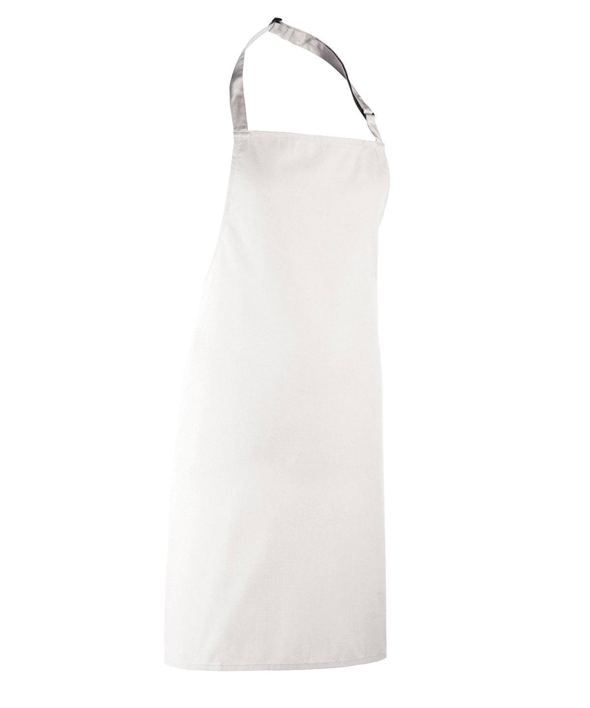 White - Colours bib apron - XL