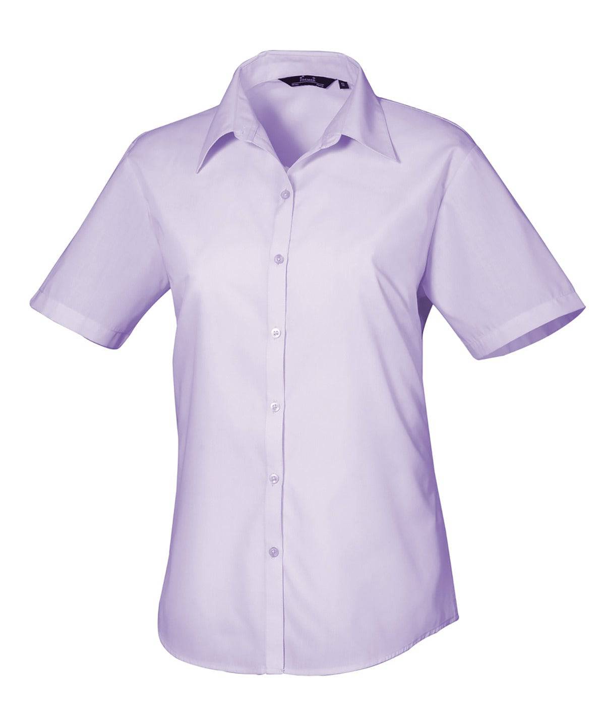 Lilac - Women's short sleeve poplin blouse