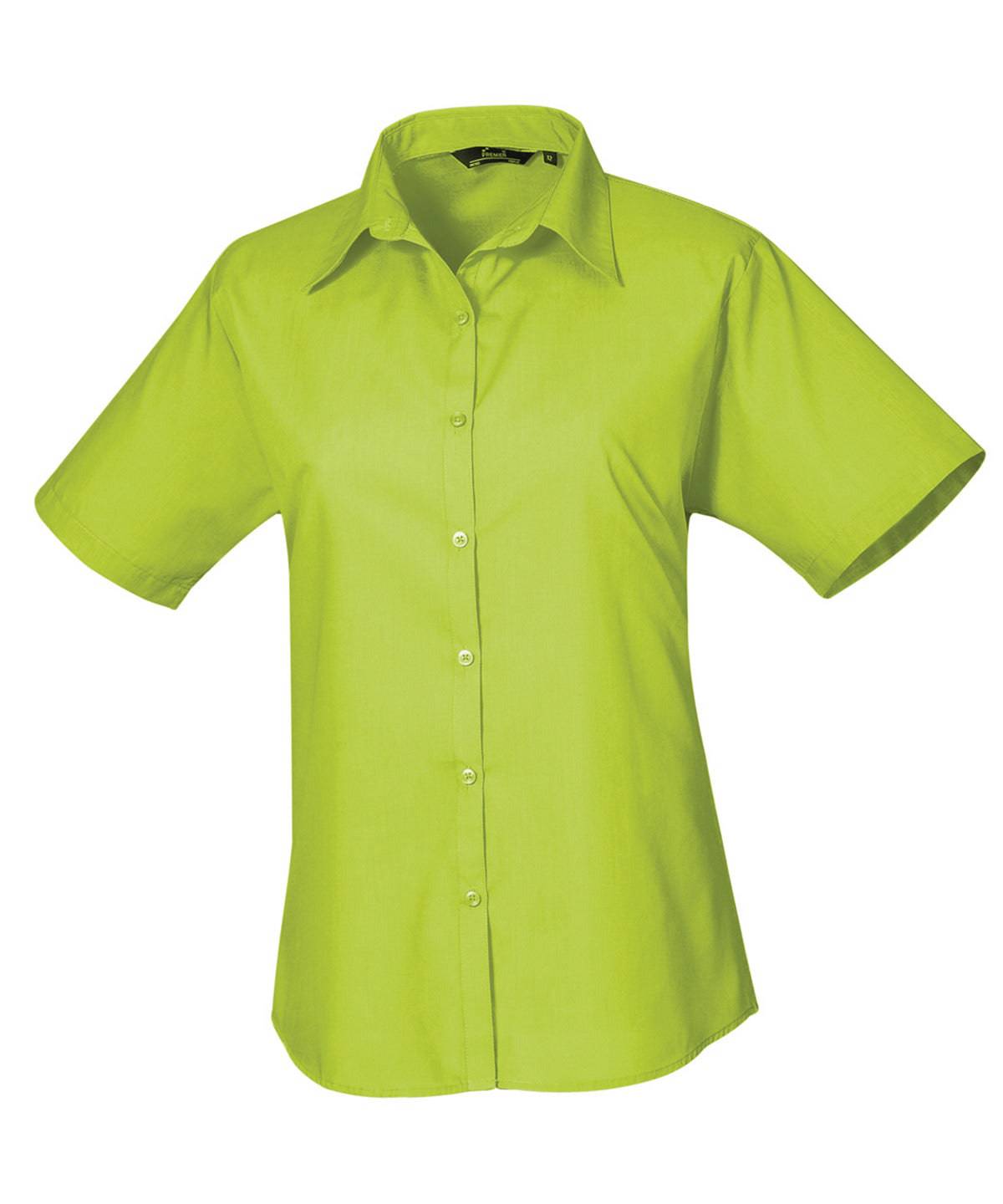 Lime* - Women's short sleeve poplin blouse