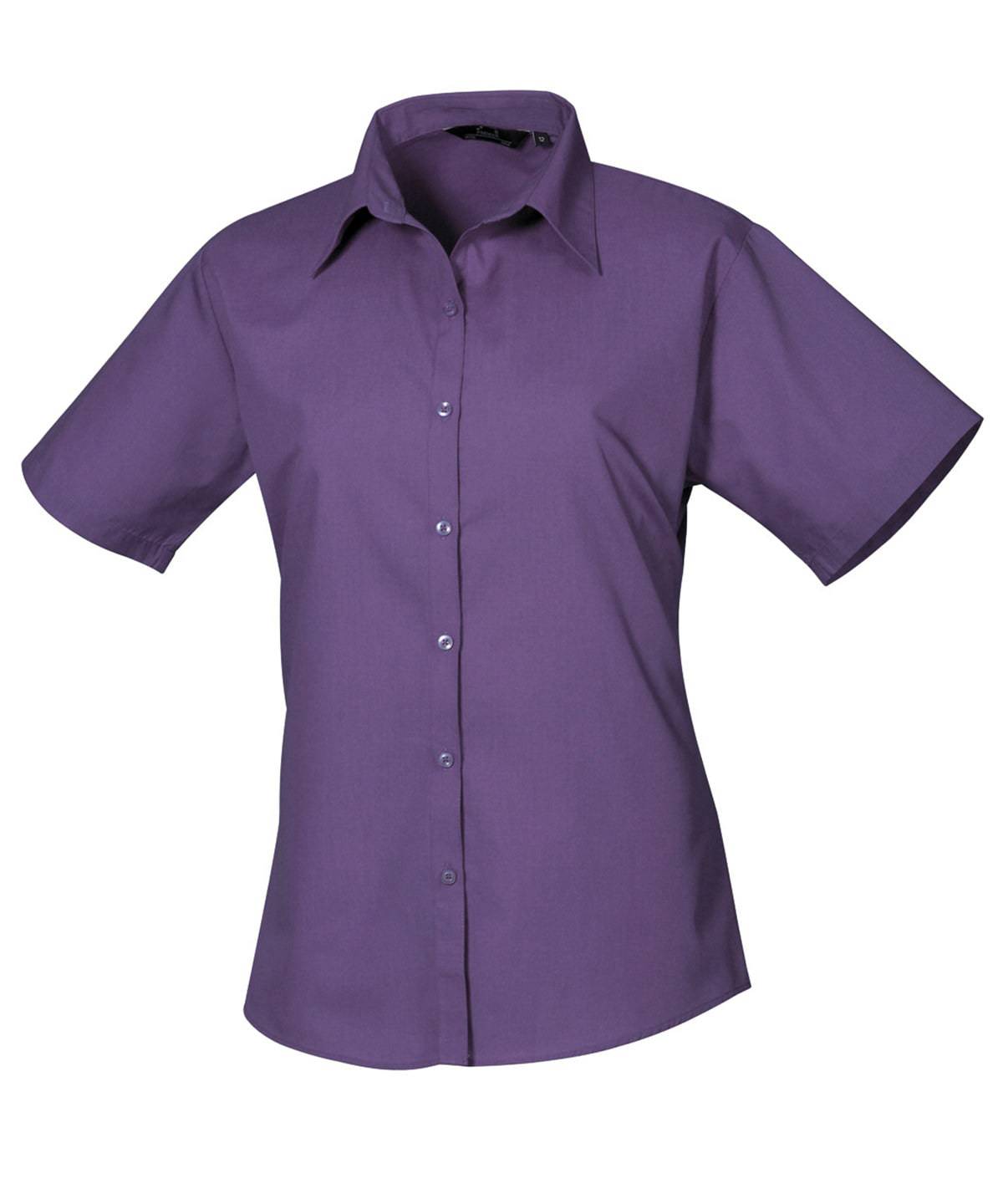 Purple* - Women's short sleeve poplin blouse