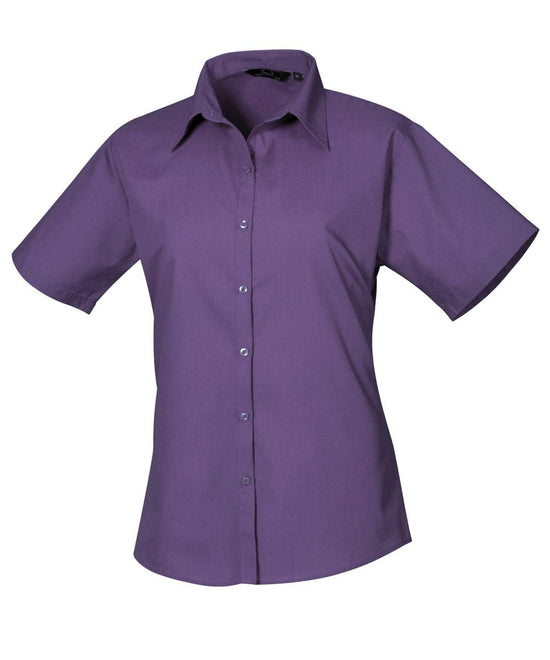 Purple* - Women's short sleeve poplin blouse