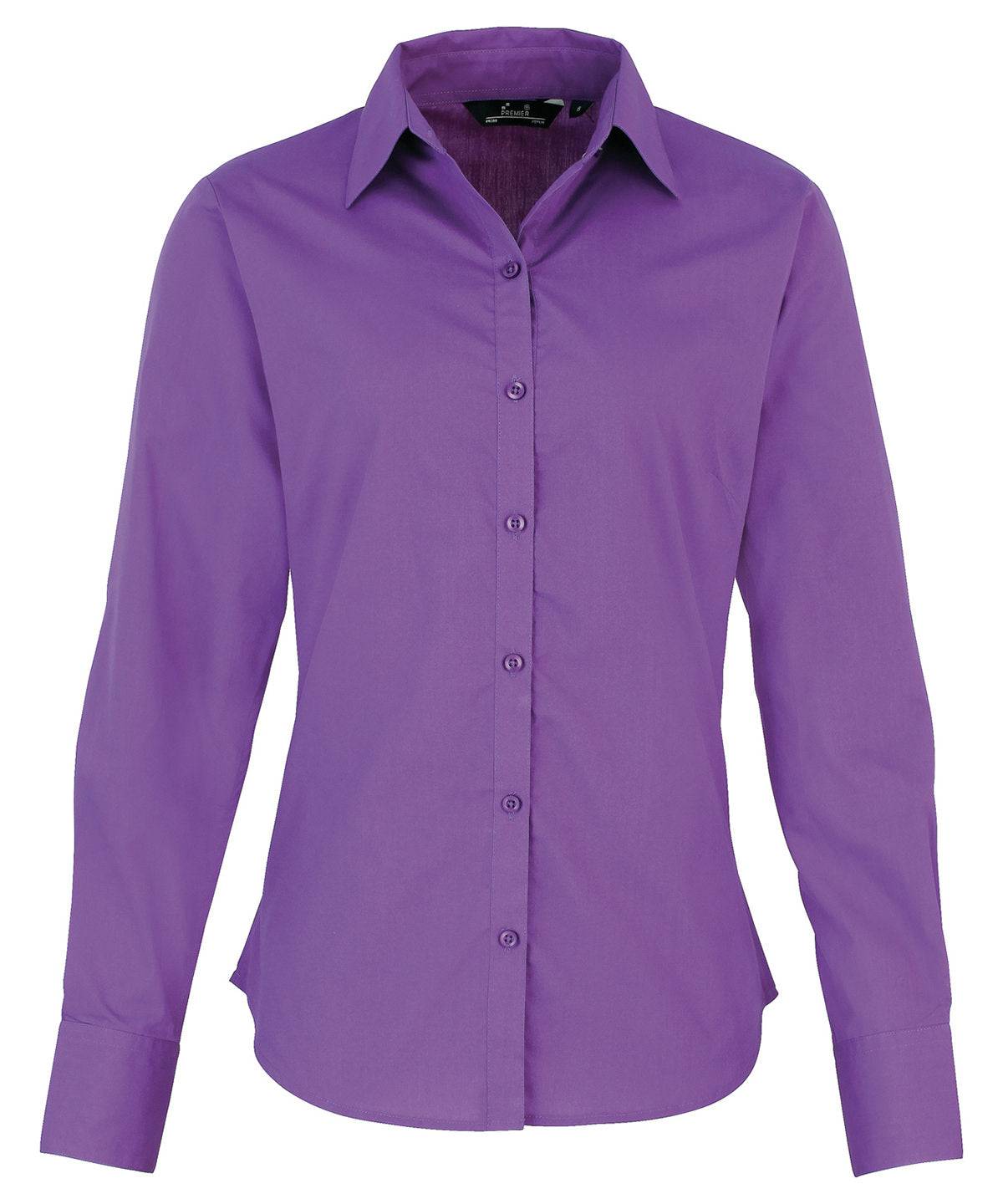 Rich Violet - Women's poplin long sleeve blouse