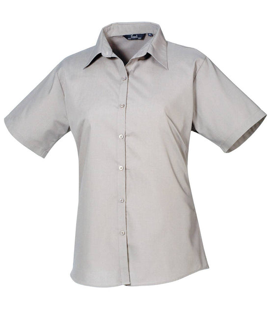 Silver* - Women's short sleeve poplin blouse