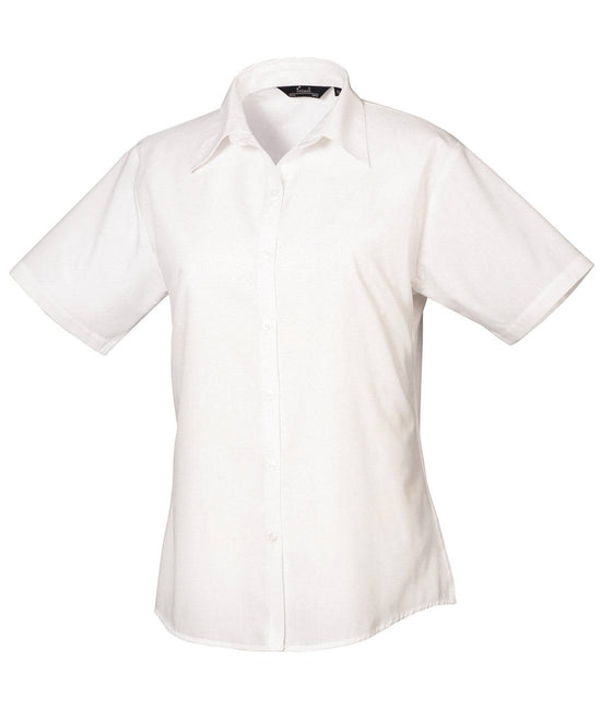 White* - Women's short sleeve poplin blouse