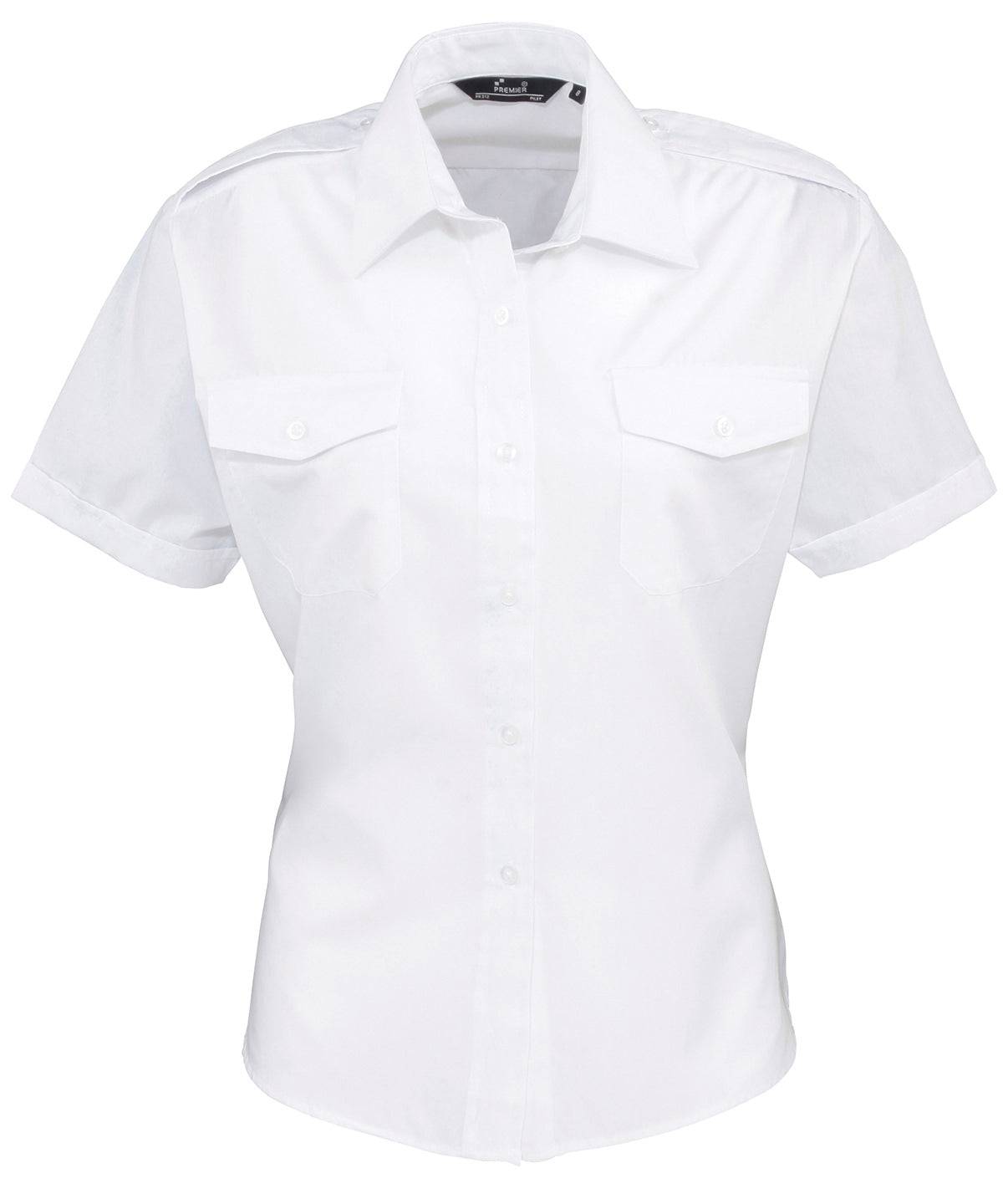 White - Women's short sleeve pilot blouse