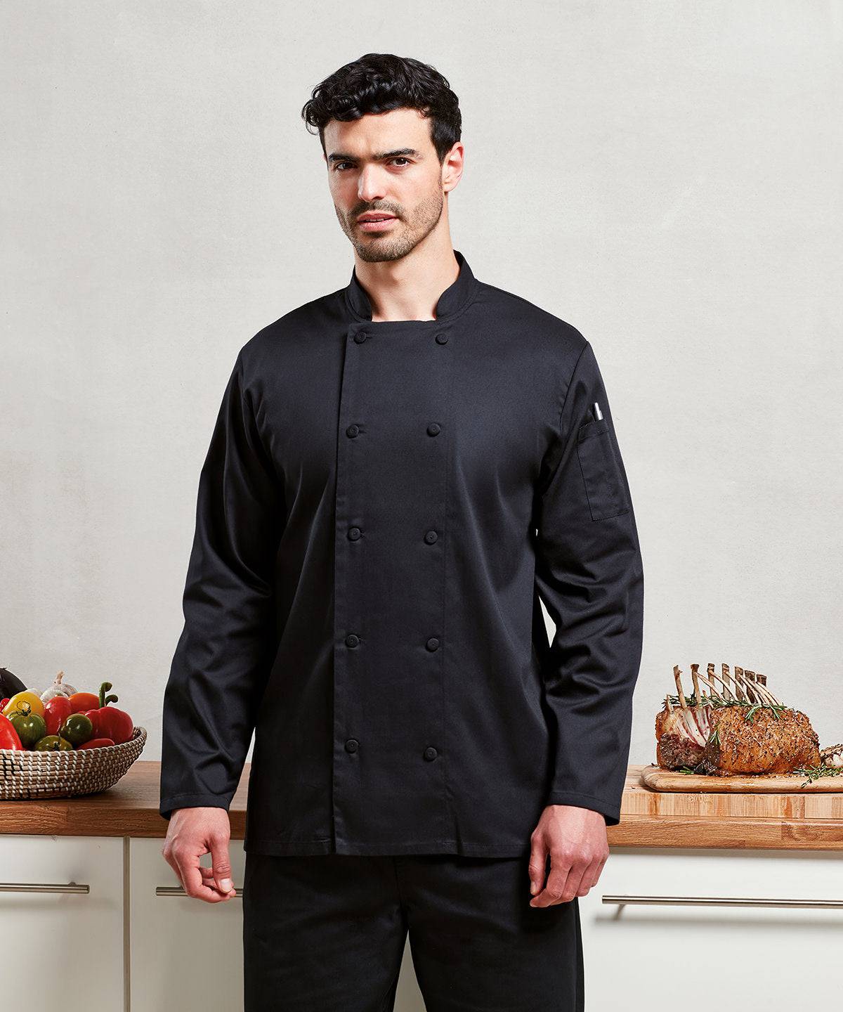 Black - Chef's Coolchecker® long sleeve jacket