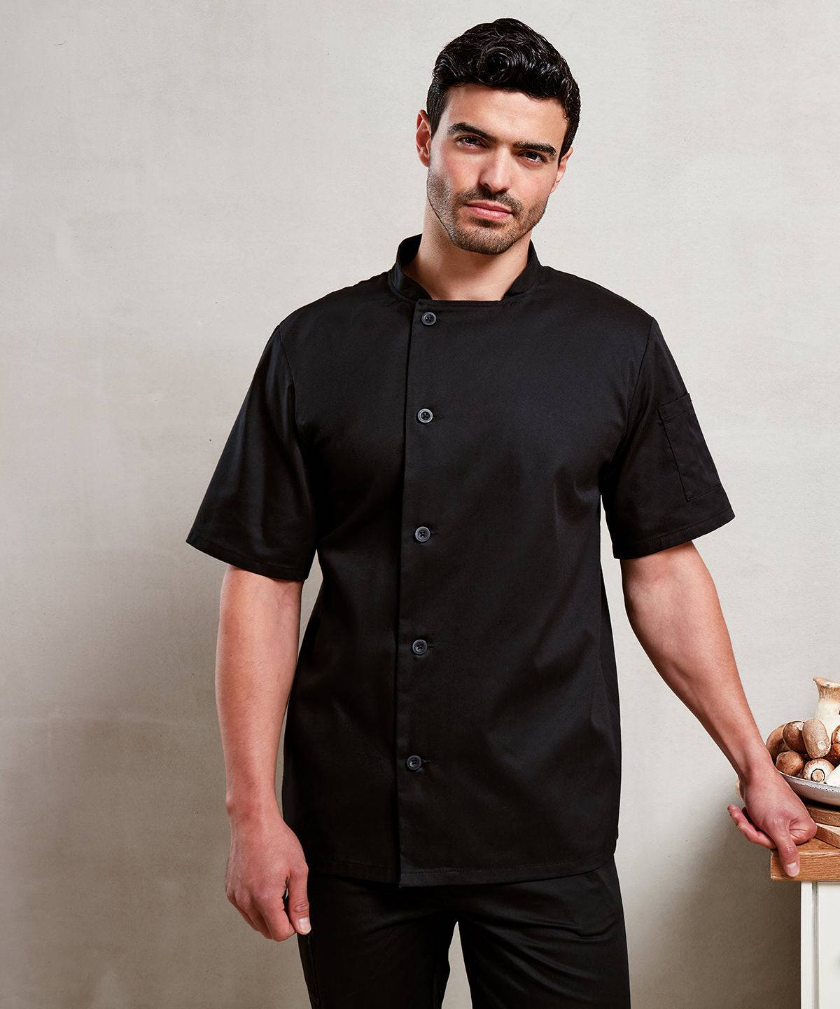 Black - Chef's essential short sleeve jacket