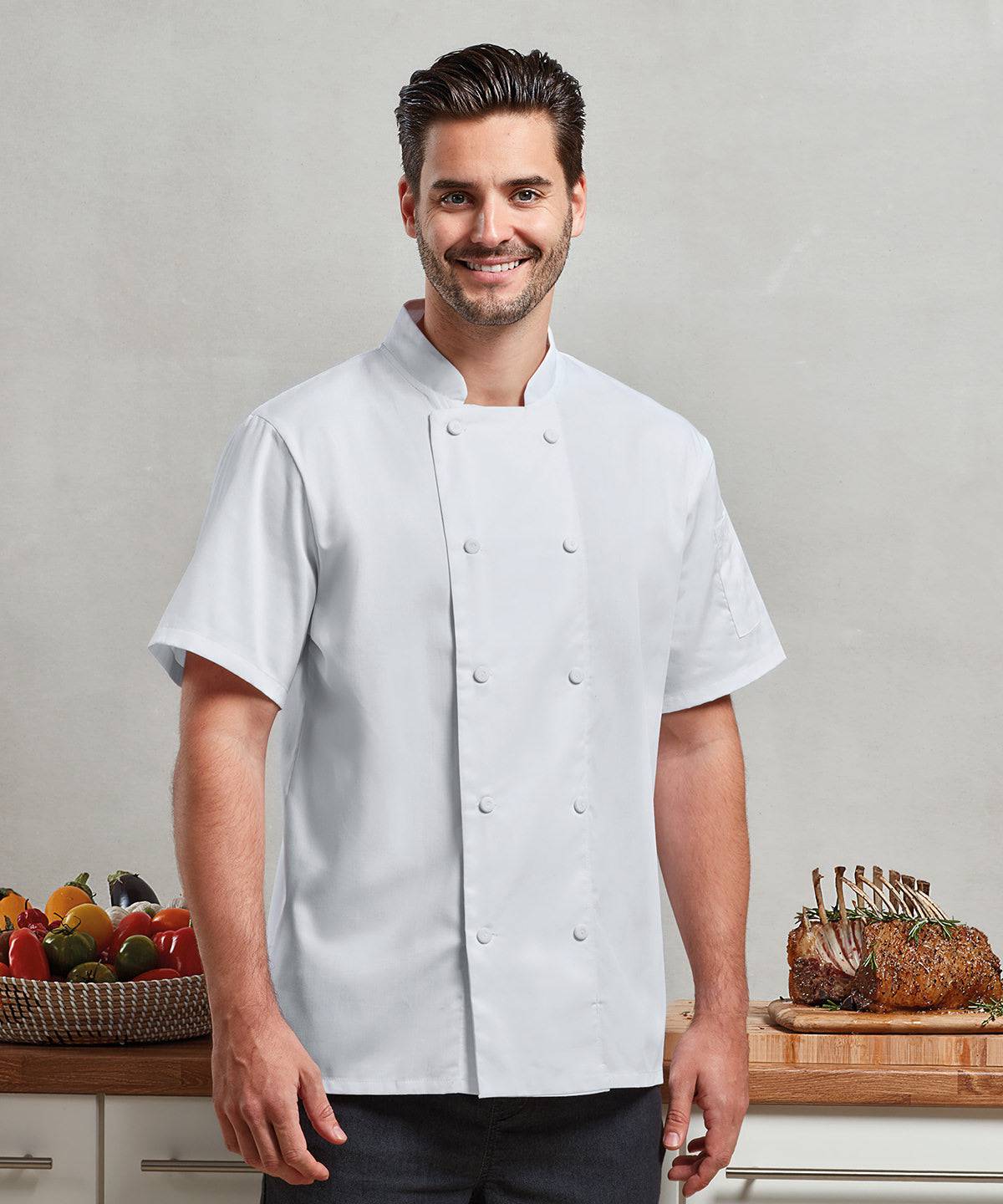 Black - Chefs Coolchecker® short sleeve jacket