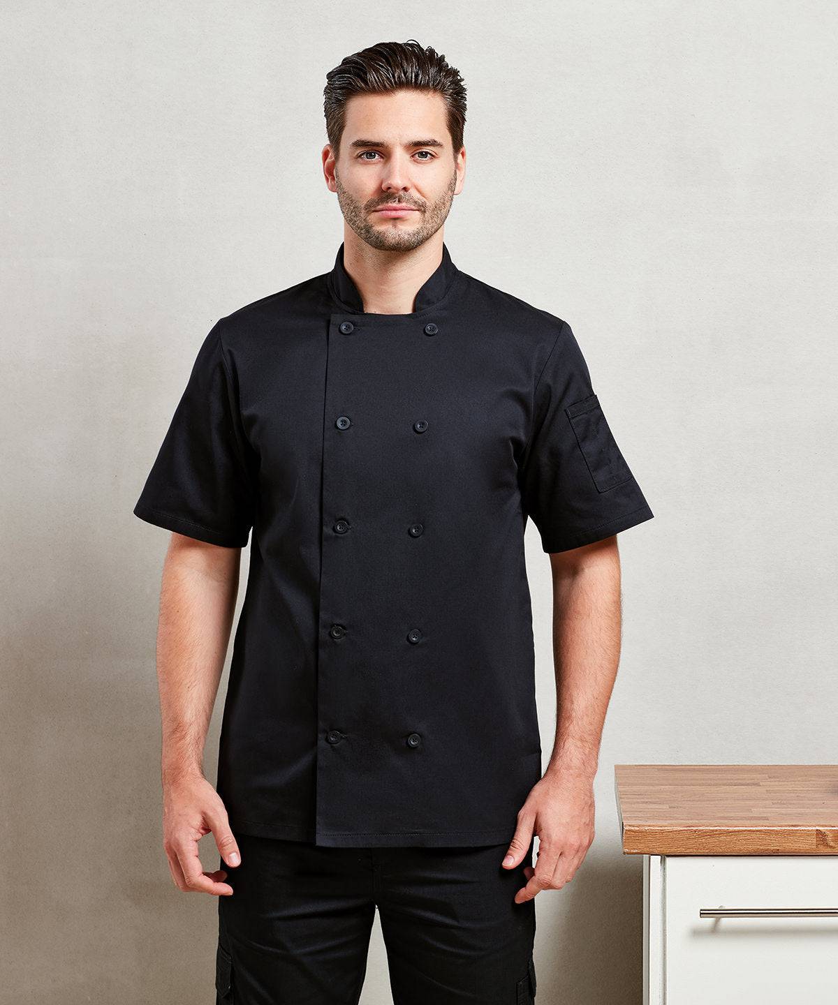 Black - Short sleeve chef’s jacket