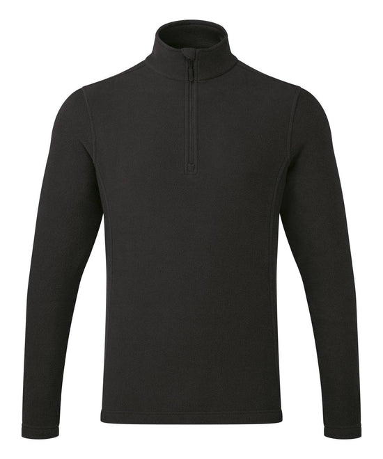 Black - Unisex ‘Recyclight’ 1/4 zip microfleece