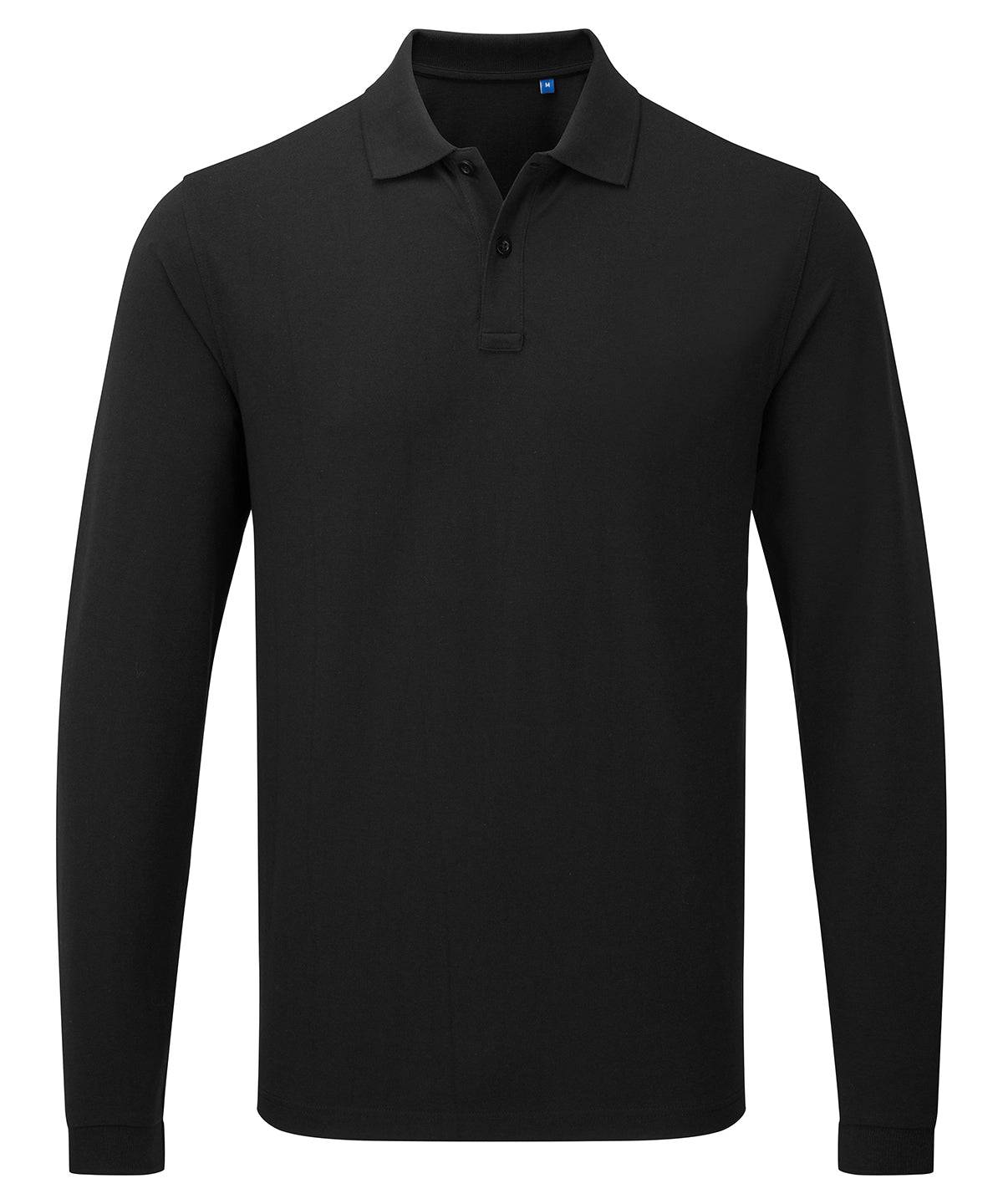 Black - ‘Essential’ unisex long sleeve workwear polo shirt