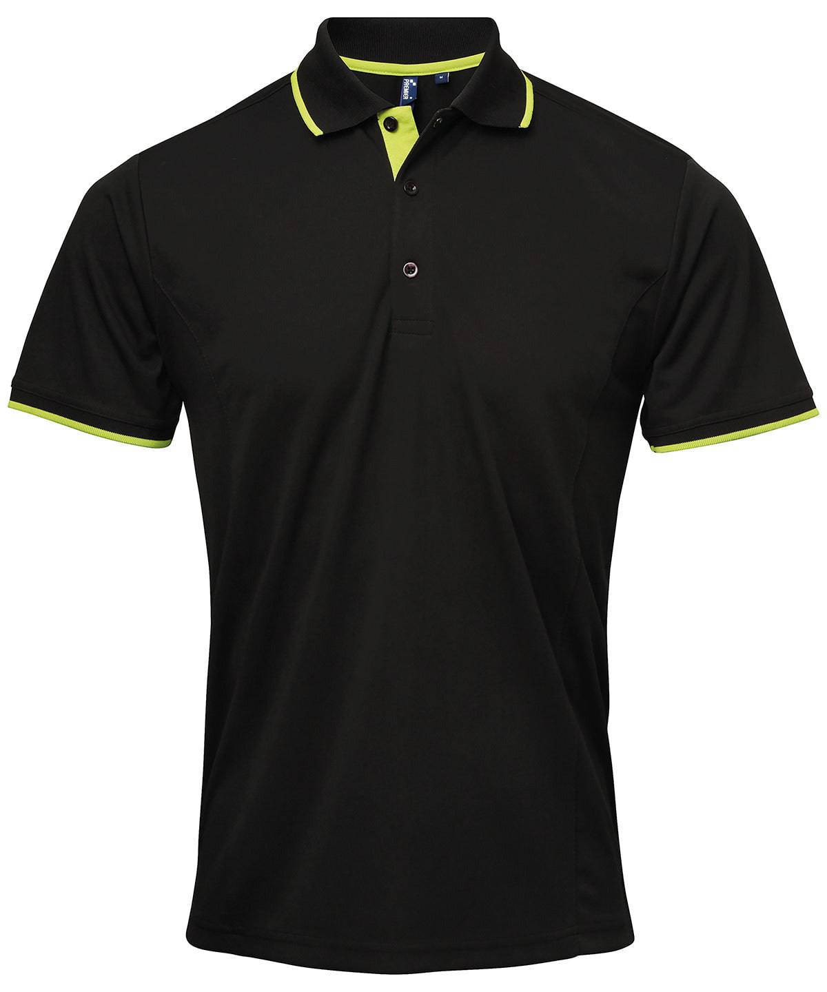 Black/Lime - Contrast Coolchecker® polo