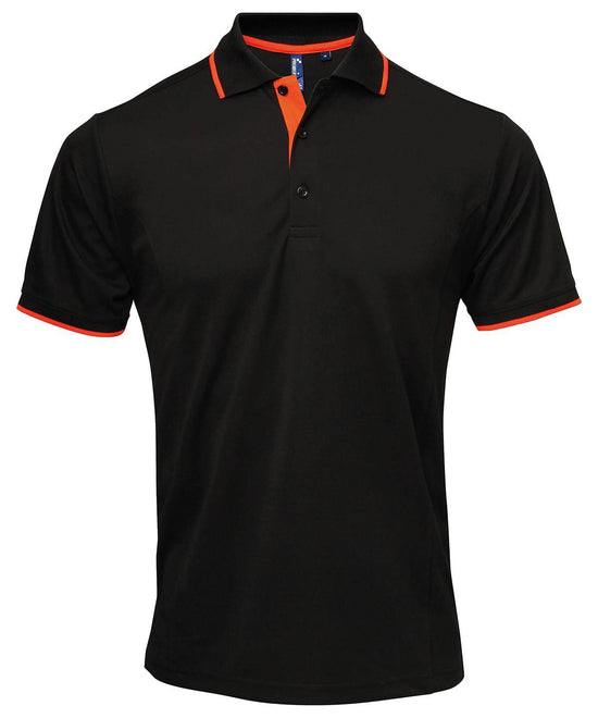 Black/Orange - Contrast Coolchecker® polo