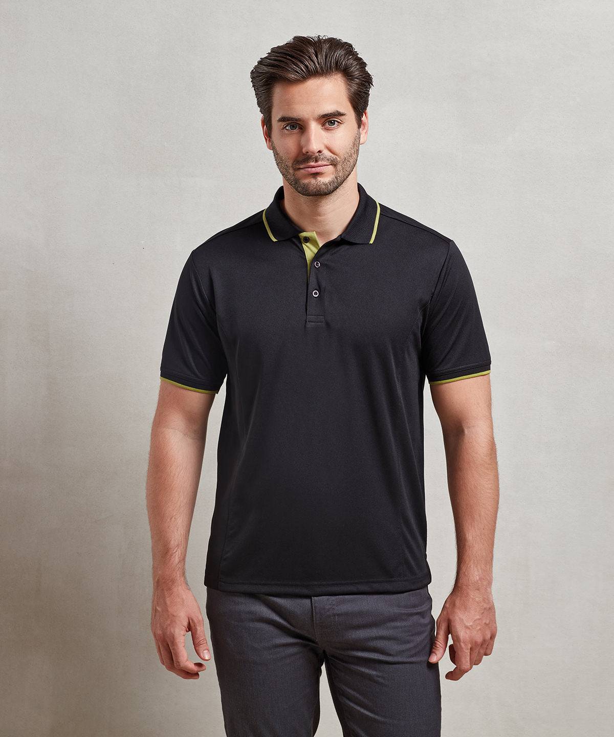 Black/Orange - Contrast Coolchecker® polo