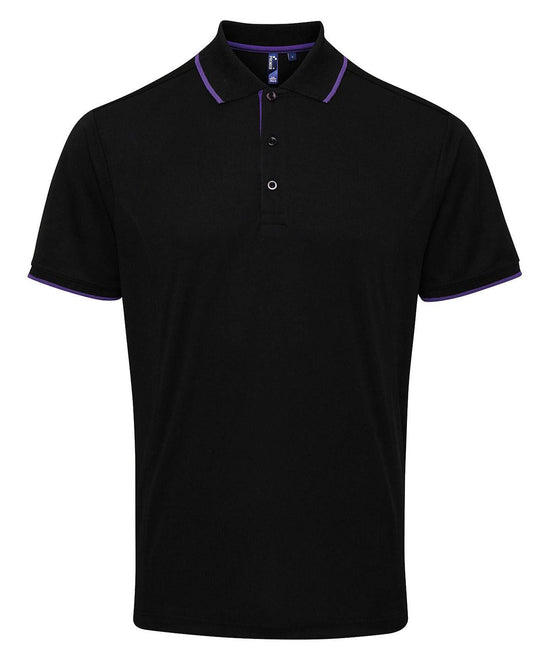 Black/Purple - Contrast Coolchecker® polo