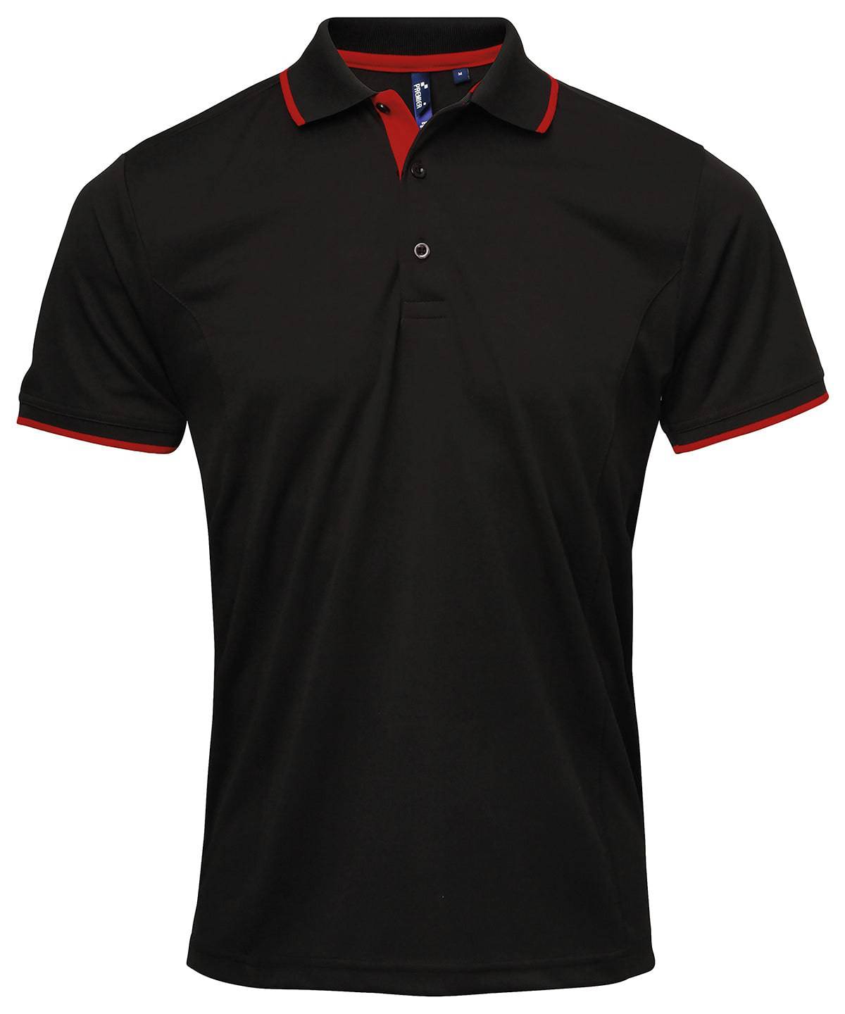 Black/Red - Contrast Coolchecker® polo