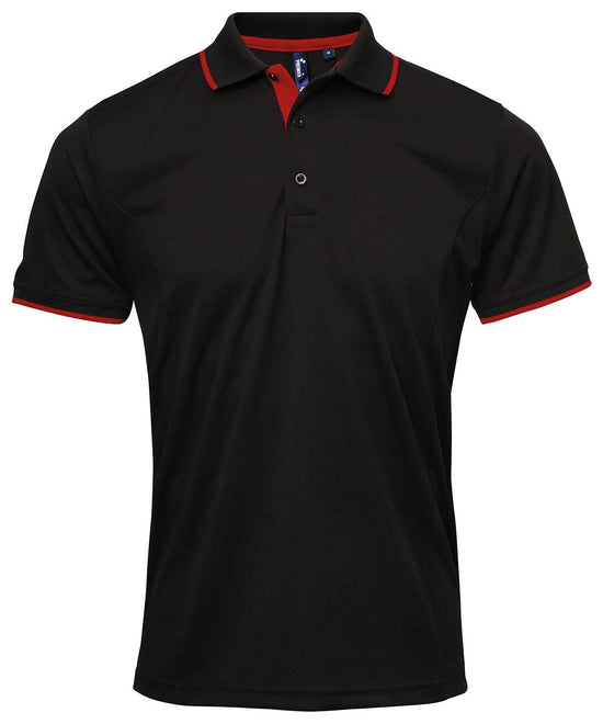 Black/Red - Contrast Coolchecker® polo