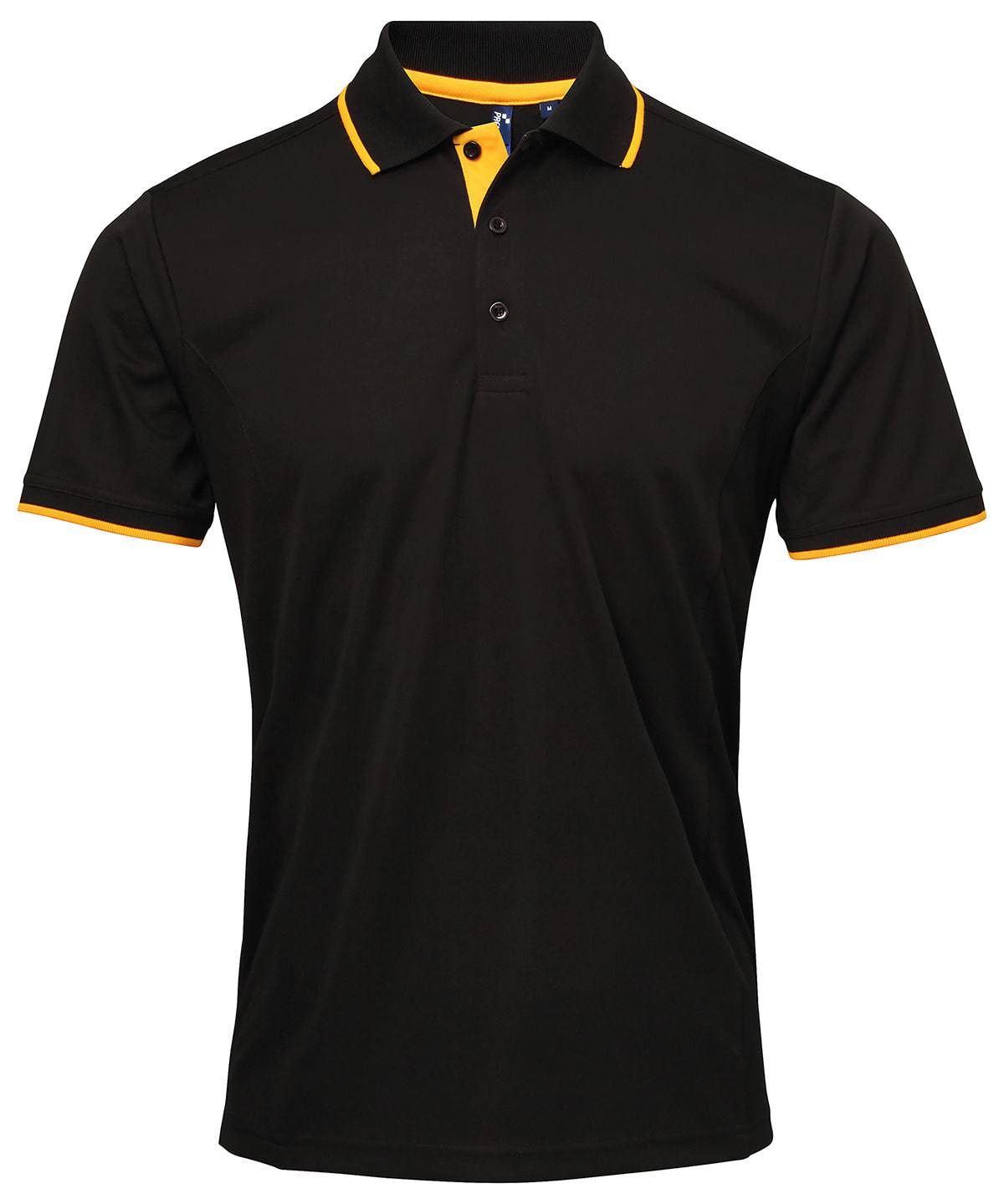 Black/Sunflower - Contrast Coolchecker® polo