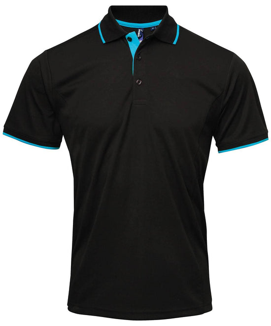 Black/Turquoise - Contrast Coolchecker® polo