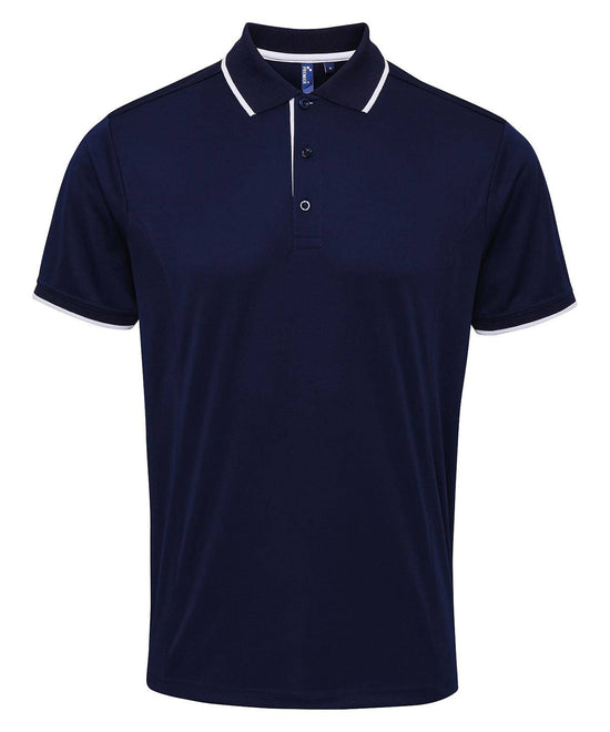 Navy/White - Contrast Coolchecker® polo