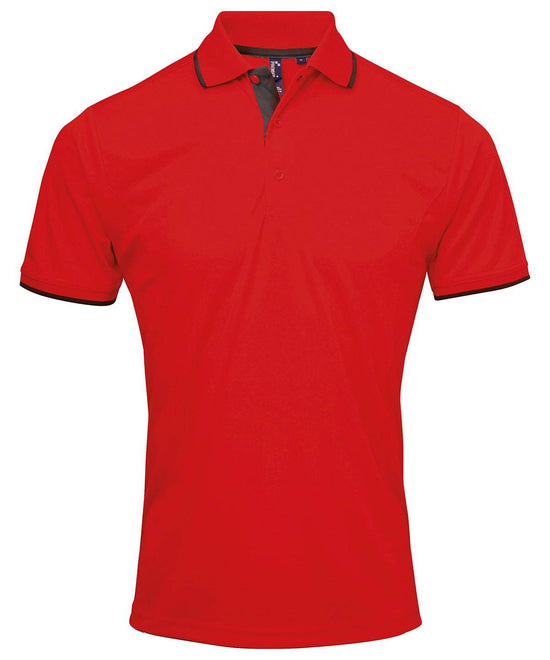 Red/Black - Contrast Coolchecker® polo