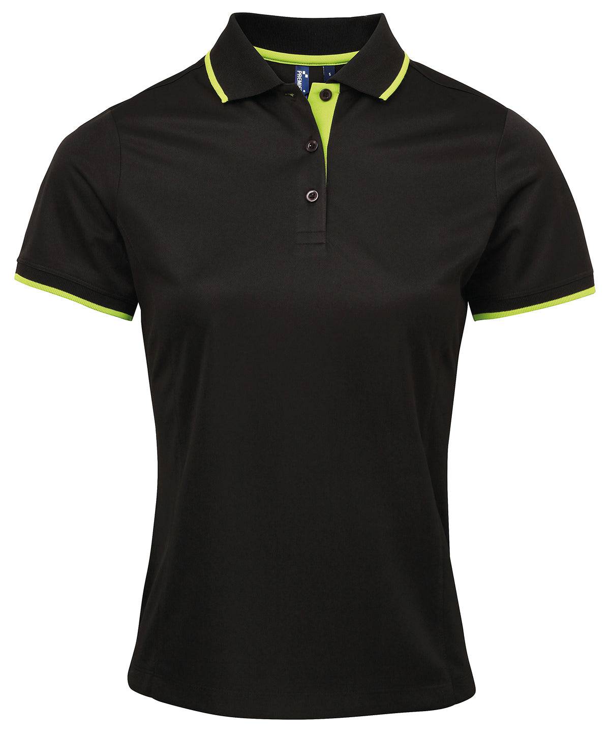 Black/Lime - Women's contrast Coolchecker® polo