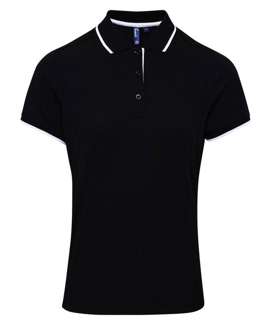 Black/White - Women's contrast Coolchecker® polo