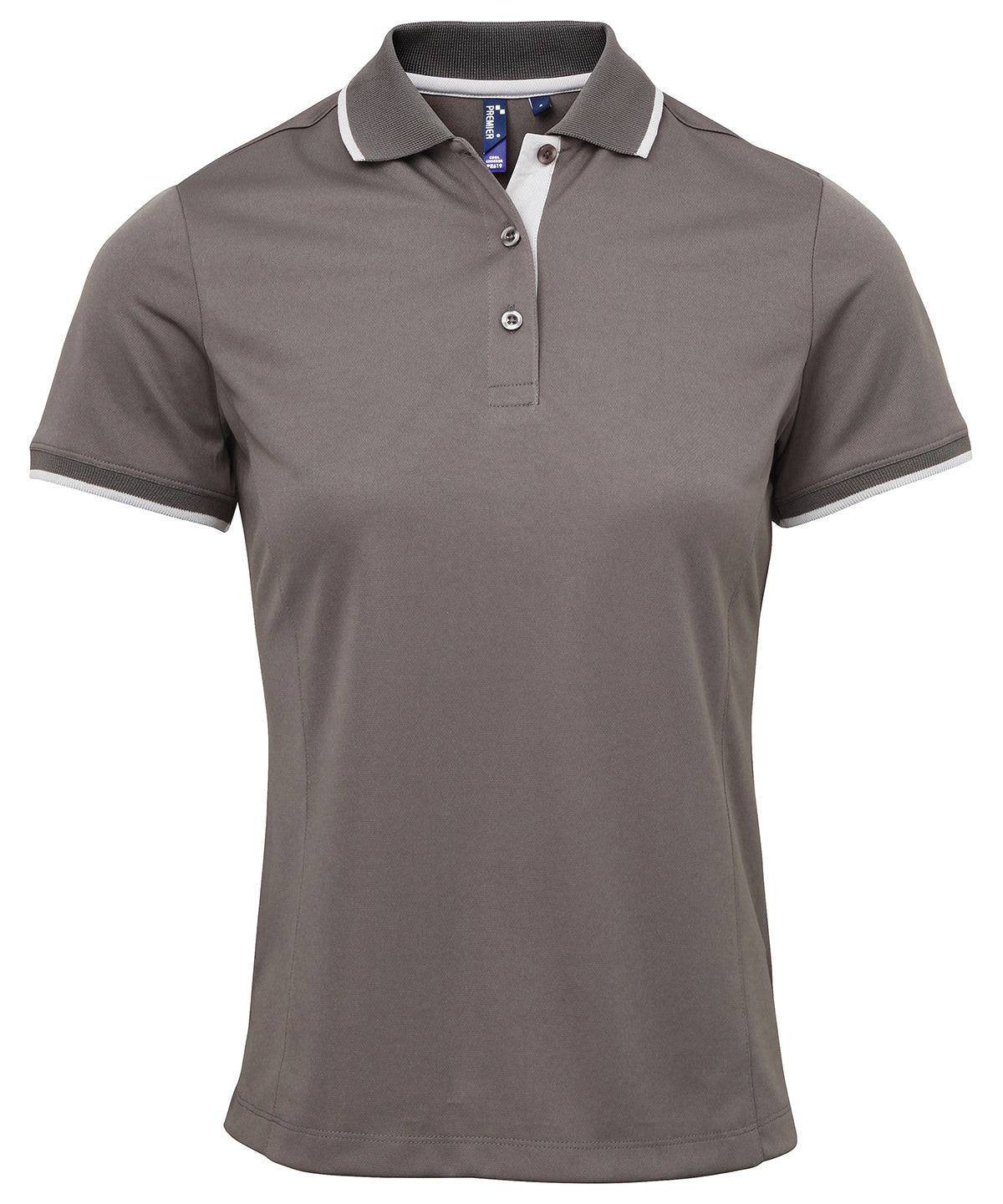 Dark Grey/Silver - Women's contrast Coolchecker® polo