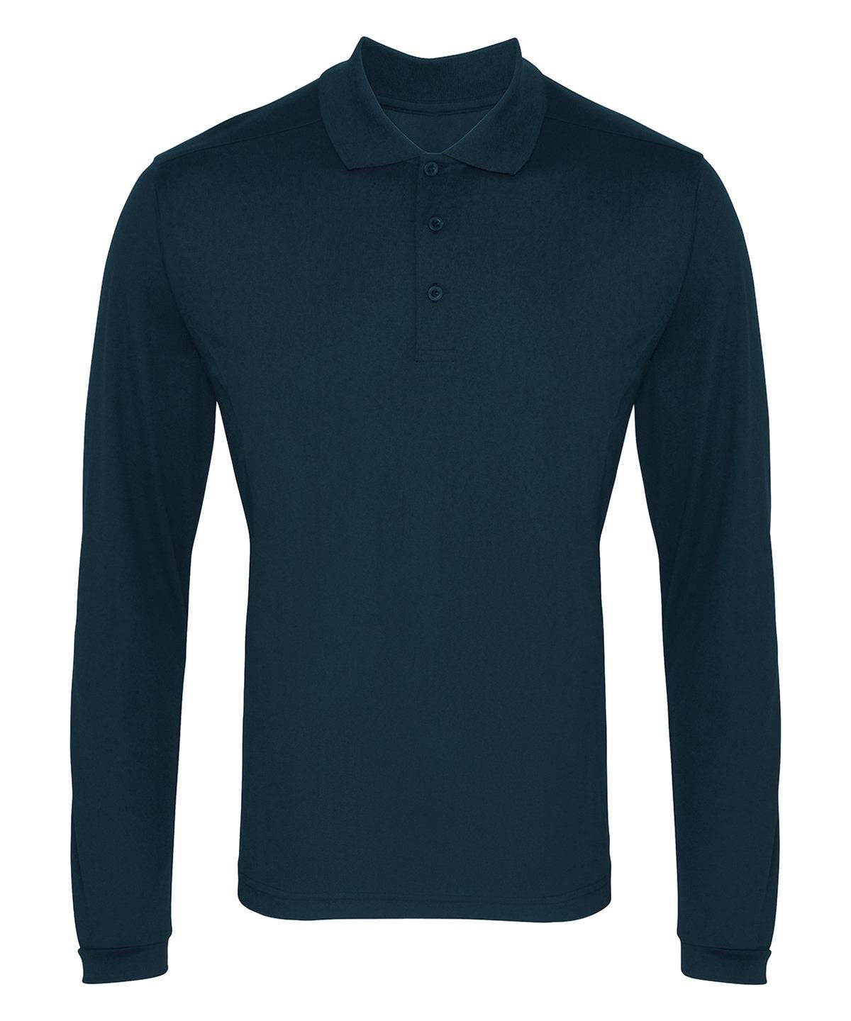 Navy - Long sleeve Coolchecker® piqué polo