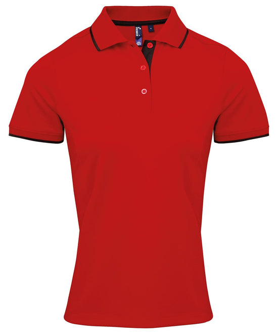 Red/Black - Women's contrast Coolchecker® polo