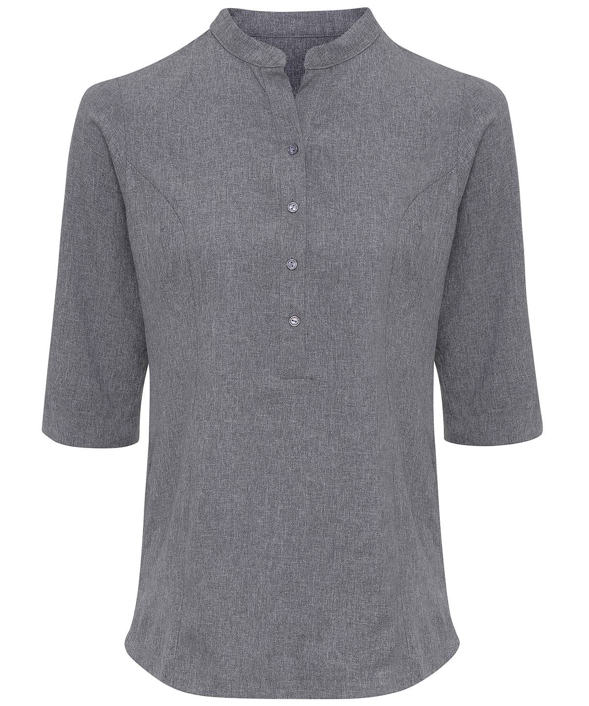 Heather Grey - Verbena 'linen look' button-up beauty tunic