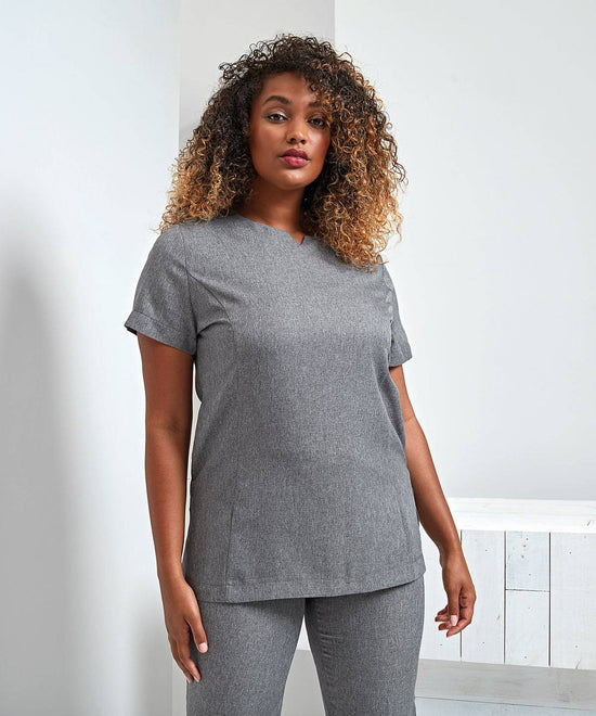 Heather Grey - Viola 'linen look' cut neck beauty tunic